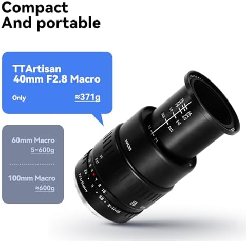 TTArtisan 40mm f/2.8 Macro Lens APS-C Manual Focus Prime Lens for E-Mount A5100 A6100 A6500 A6600 A6700 NEX-3N NEX-3R NEX-5T NEX-5R NEX-7 A7II A7M3 A7RIV A7R5 A7S A9 A1 II - Image 2