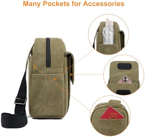 TULLIO Camera Bag Small, Crossbody Camera Bag Purse Waterproof Canvas Shoulder Photo Case Photography Sling Bag for Mirrorless or DSLR SLR - Image 5