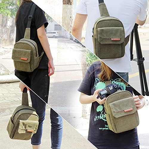 TULLIO Camera Bag Small, Crossbody Camera Bag Purse Waterproof Canvas Shoulder Photo Case Photography Sling Bag for Mirrorless or DSLR SLR - Image 6