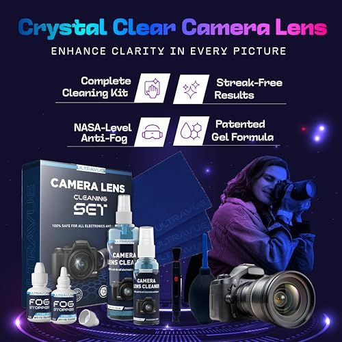 ULTRAVUE’s Ultimate Camera Lens Cleaning Kit –Camera Lens Cleaner, Lens Pen, Fog Stopper, and Microfiber Cloths - Camera Cleaning Kit - Lens Blower for DSLR & Digital Camera Accessories Camera Kit - Image 2